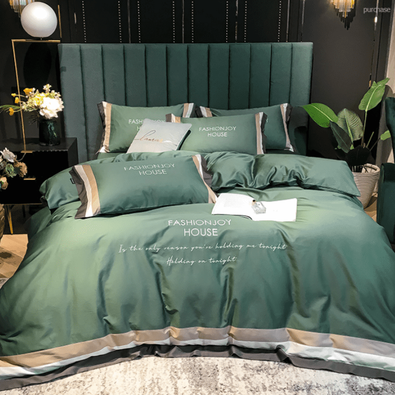 מצעים למיטה זוגית ירוק